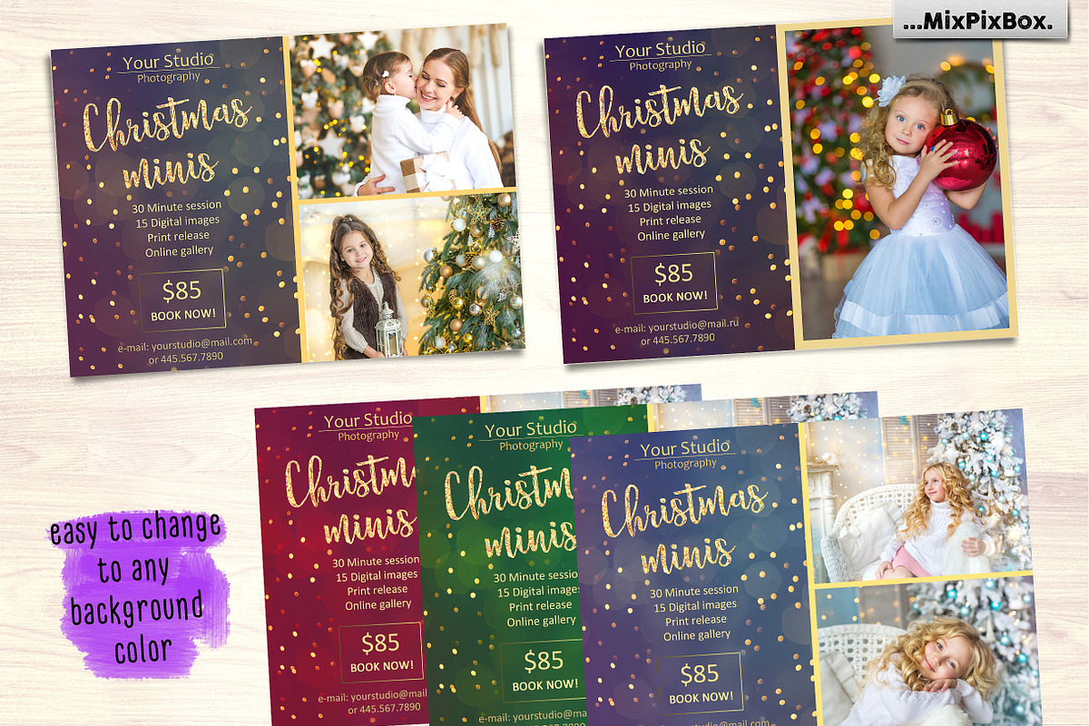 Christmas Mini Session Template, a Flyer Template by MixPixBox (Photo 4 of 4)
