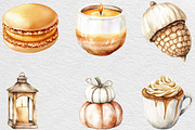 Cozy Caramel & White Fall Clipart, an Illustration by Black Bird Studio (Thumbnail 4 of 6)
