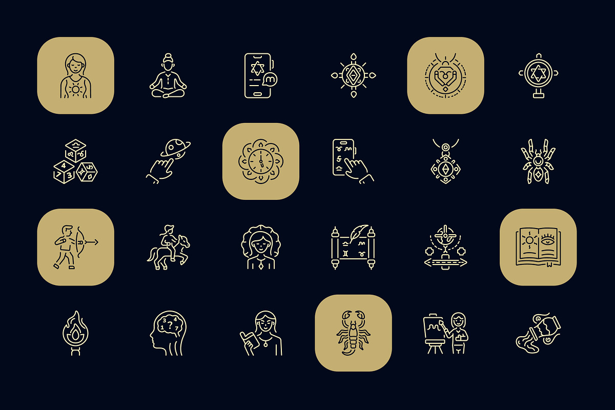 Astrology and Zodiac Icon Set, an Outline Icon by Prosymbols (Photo 6 of 8)