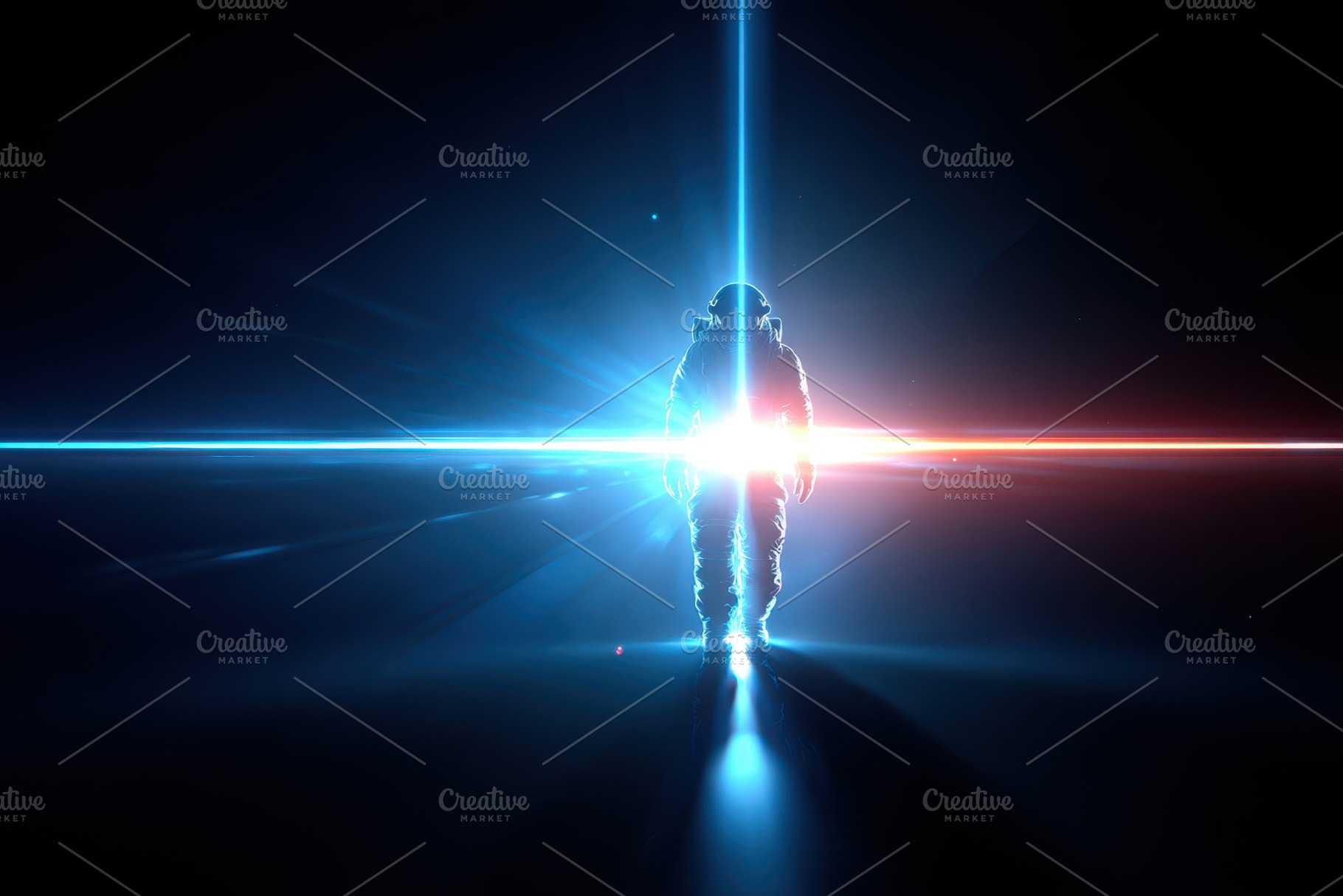 Silhouette by contrasting light beams, an Abstract Photo by AlyaAnd