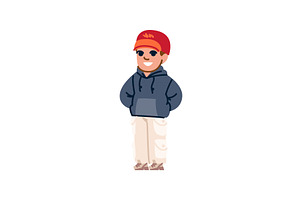 Smiling delivery guy wearing red cap, a Person Illustration by pikepicture