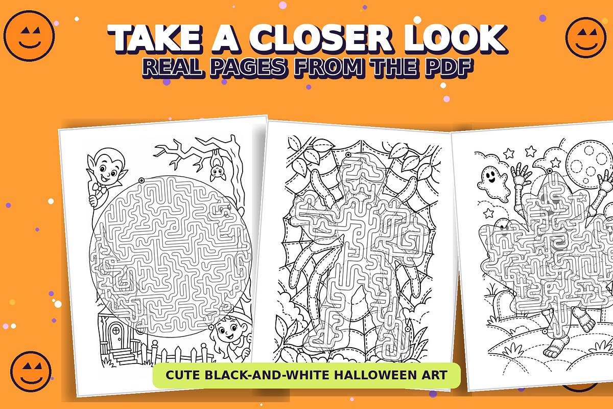 60 Halloween Mazes for Kids, a Seasonal Illustration by Dreamy Little Graphics (Photo 7 of 7)