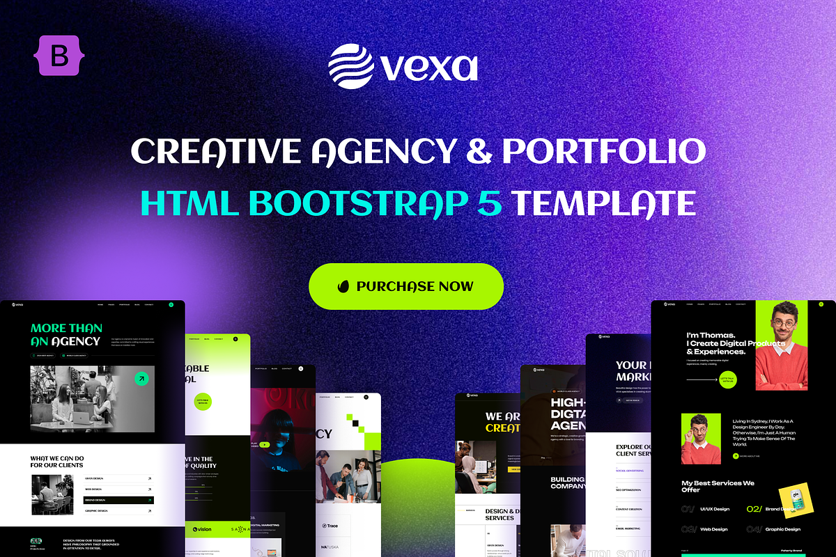 Vexa - Creative Agency HTML Template, a HTML Template by AliThemes (Photo 1 of 9)