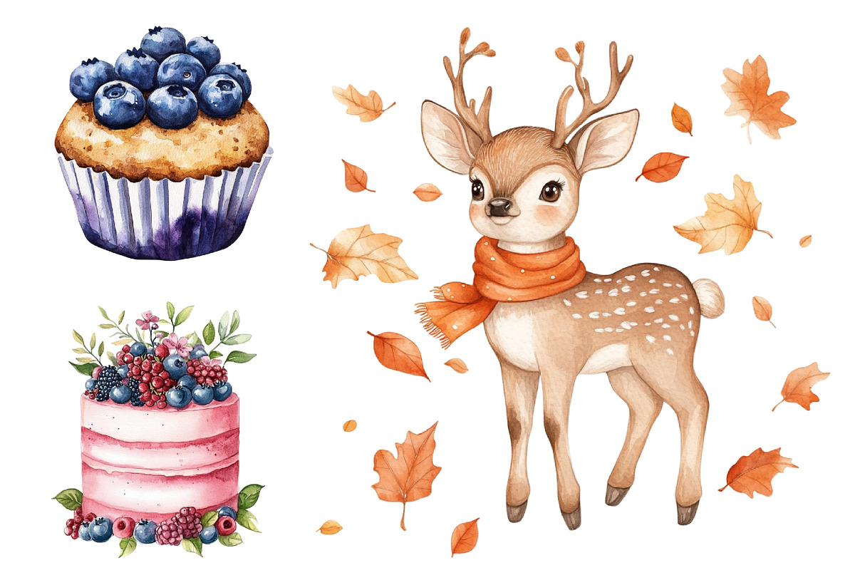 Watercolor Bakery Cooking Clipart, a Seasonal Illustration by CitraGraphics (Photo 5 of 5)