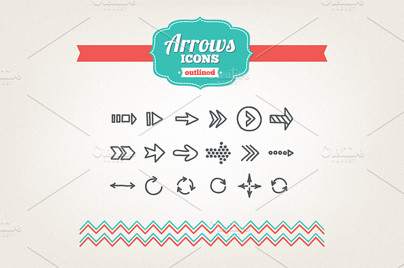 Hand drawn arrows icons preview 2