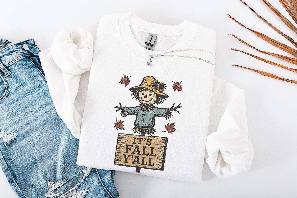 It’s Fall Y’all PNG, Scarecrow, an Illustration by SharpMarketplace (Photo 4 of 9)