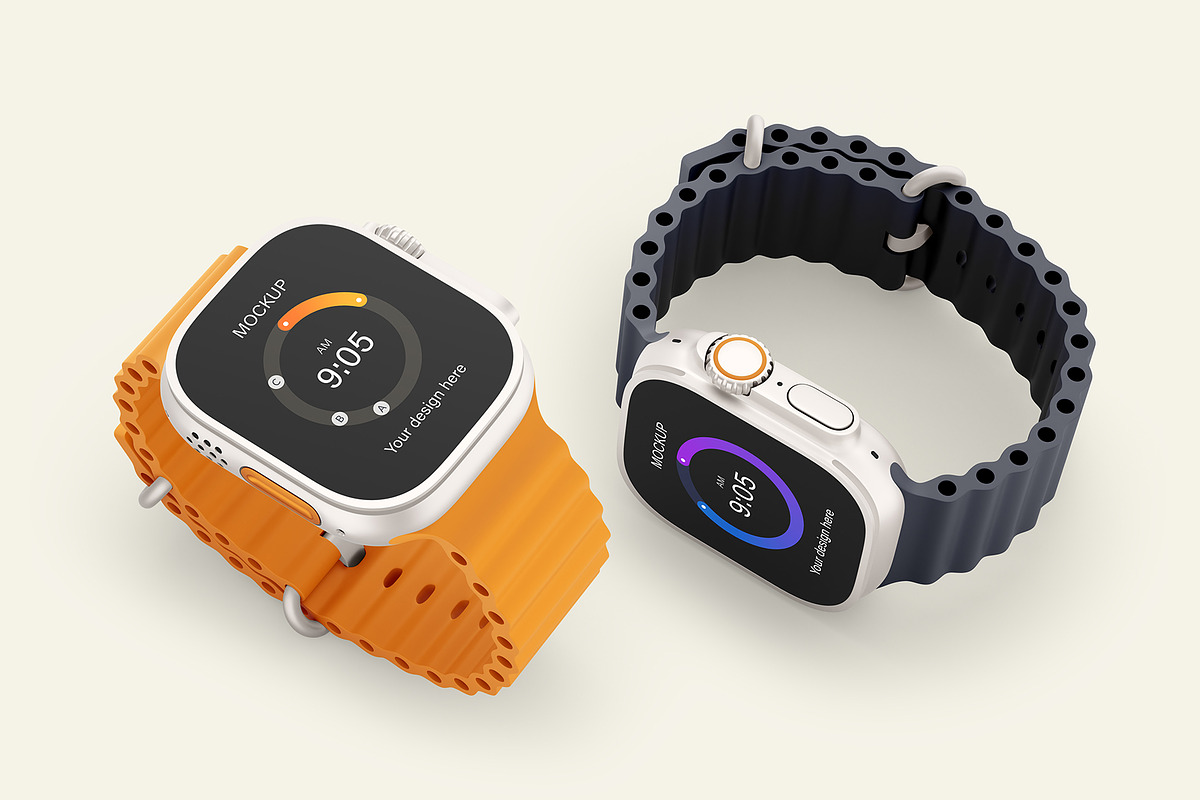 Apple Watch Ultra Mockup Set, a Wearable Device Mockup by ForgeDesign (Photo 8 of 14)