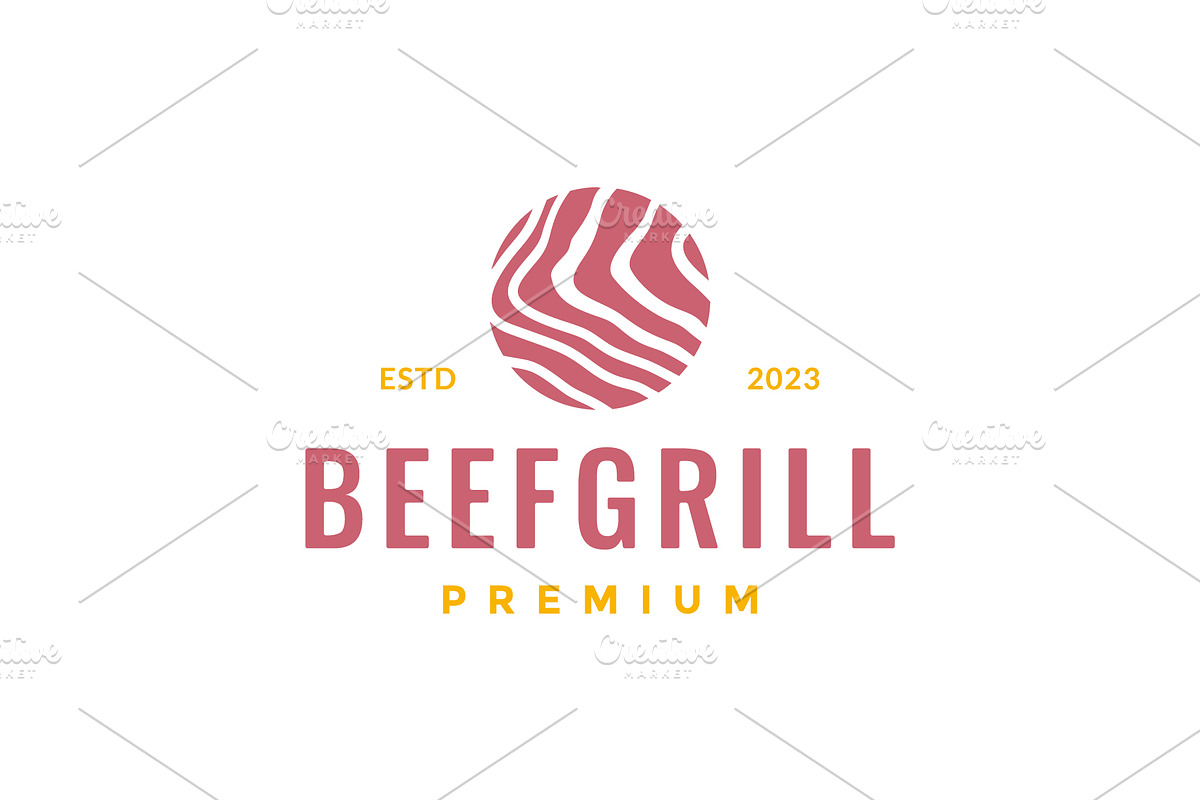 meat beef texture marble logo, a Branding & Logo Template by devastd