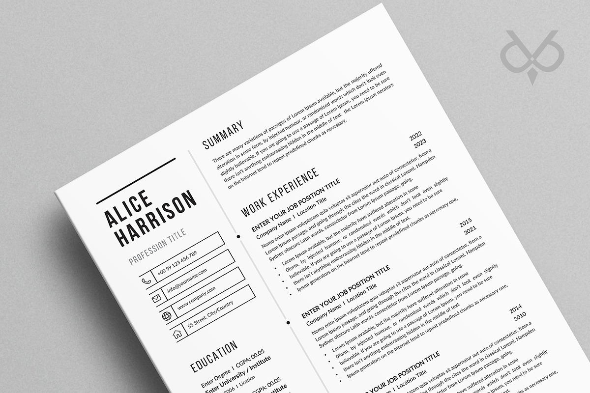 Resume/cv Template | Word, a Resume Template by Creatune (Photo 3 of 4)
