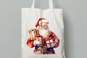 Santa Claus Watercolor Clipart. AI