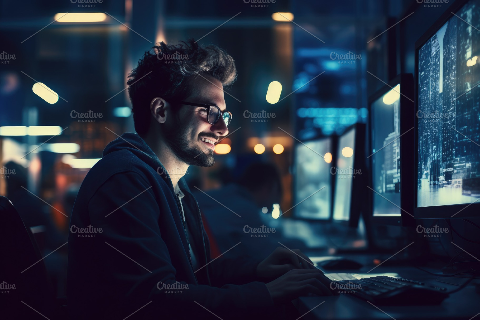 Portrait of a young man working on c, a Photo by Iftikhar Alam
