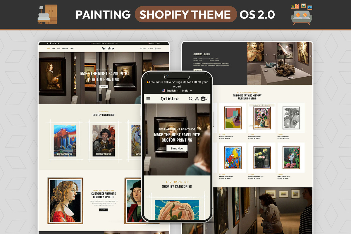 Art Painting | Shopify Theme, a Shopify Template by LogicGo Shopify Experts (Photo 1 of 4)