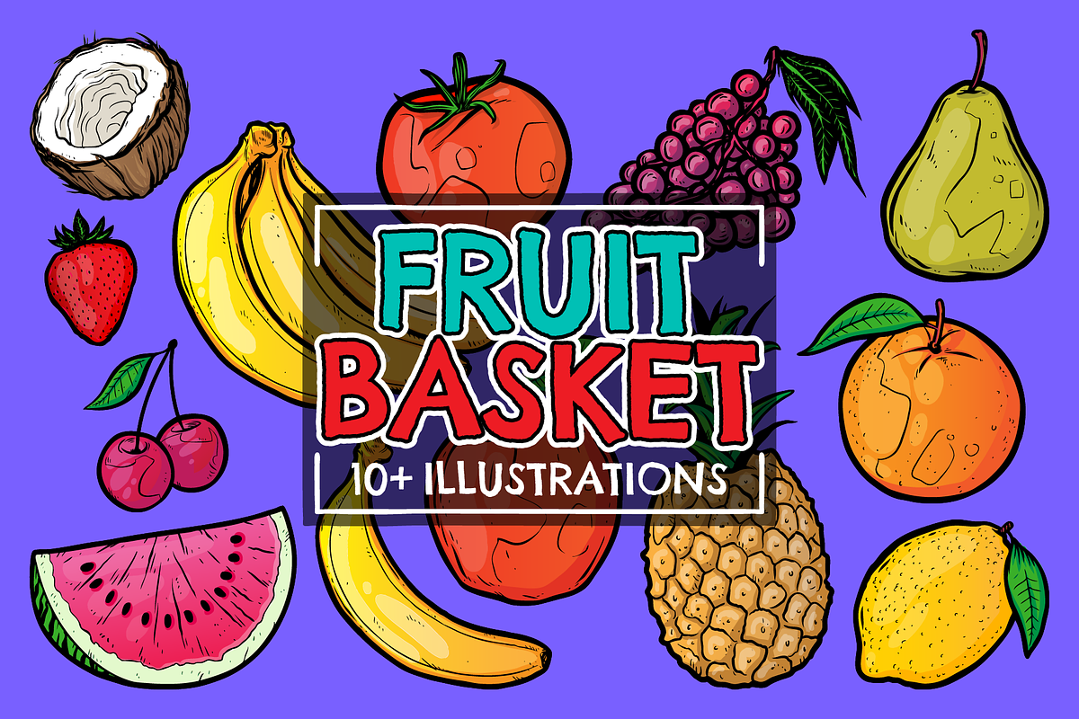 Vector Fruit Basket Pack, a Food Illustration by Vectory by BSC (Photo 1 of 3)