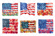 Floral American Flag Clipart, an Illustration by Dream Creation (Thumbnail 6 of 6)
