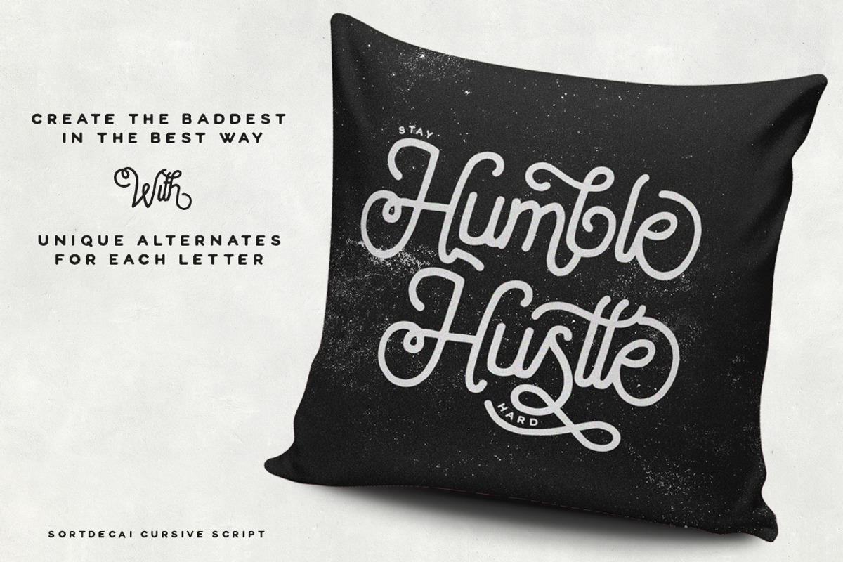 Sortdecai Cursive Script and Bonus, a Script Font by Swistblnk Std. (Photo 4 of 5)
