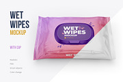 Wet Wipes with Cap Mockup half side, a Cups & Container Mockup by easymock (Thumbnail 1 of 8)