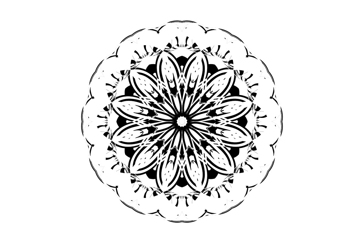 Black and White Mandala Patterns Set, a Decorative Illustration by NJ Himel (Photo 57 of 101)