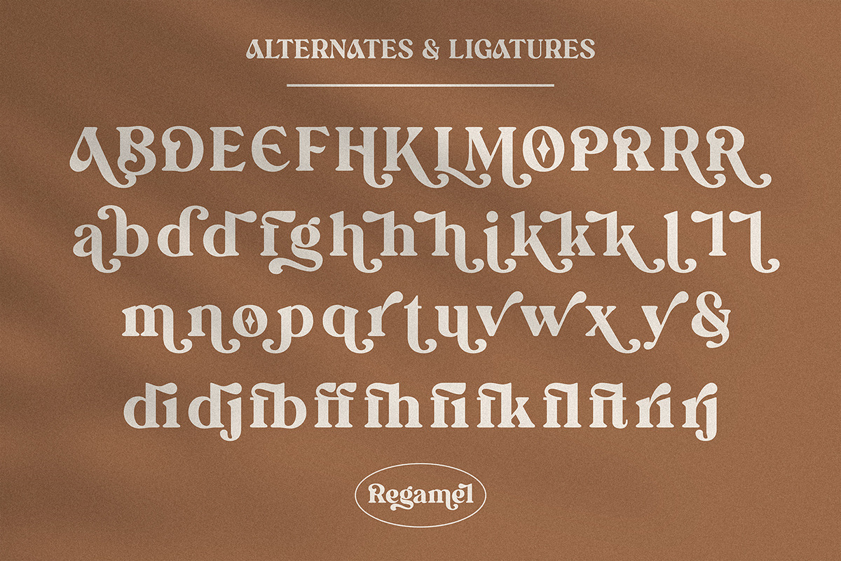 Regamel - Bold Serif Font, a Serif Font by Mbonster Design Studio (Photo 8 of 12)