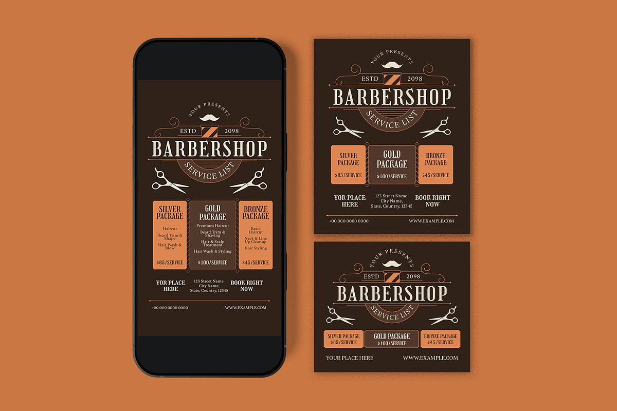 Service List Barbershop Flyer, a Flyer Template by graphicook (Photo 3 of 3)