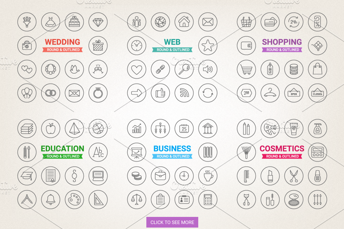 77% Off - Circle Icons Big Bundle, an Outline Icon by miumiu (Photo 2 of 3)