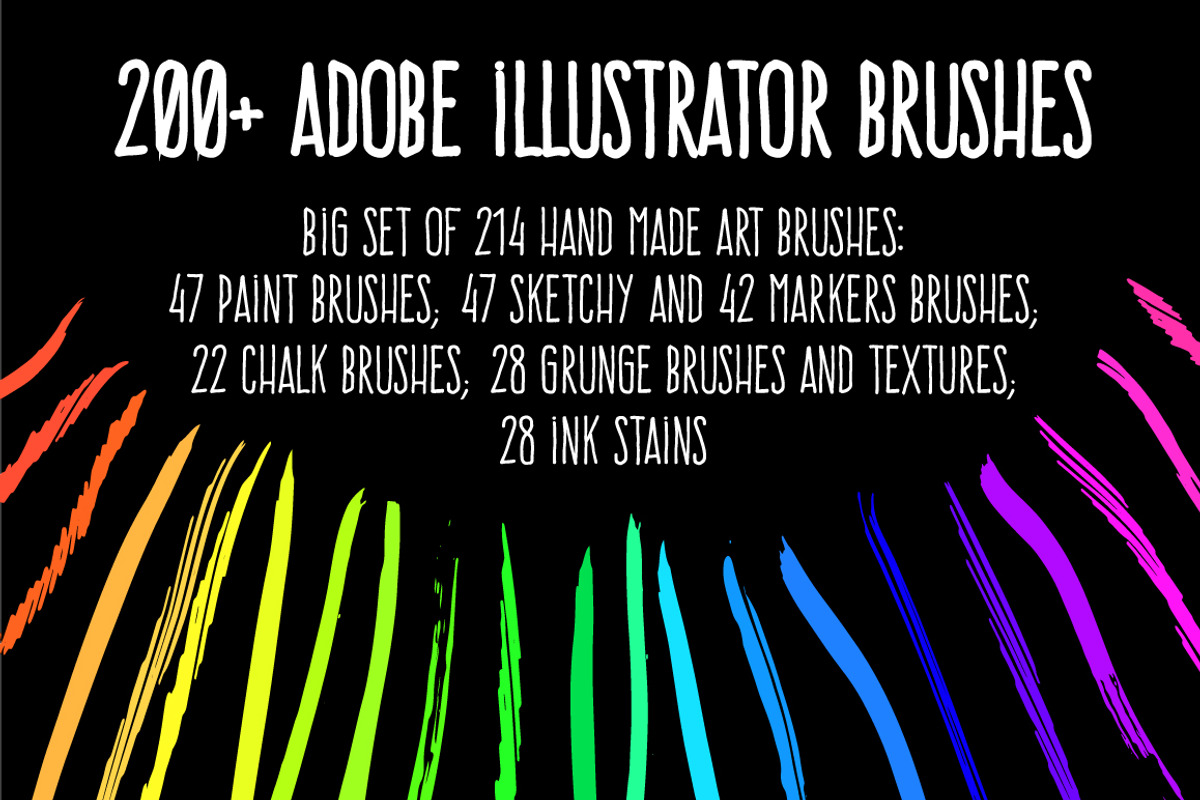 200+ Vector hand drawn brushes