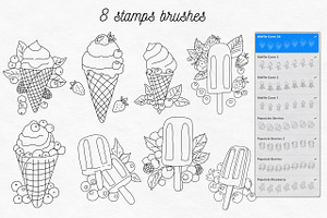 Summer Berries Ice Cream Stamps