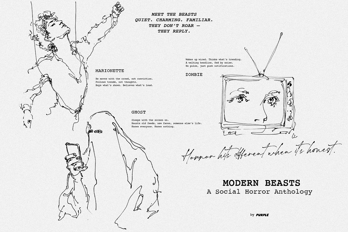 Modern Beasts: Social Horror, a Person Illustration by Purple (Photo 5 of 10)
