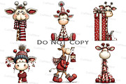 Whimsical Christmas Giraffe Clipart, an Illustration by Craft Nest (Thumbnail 6 of 8)