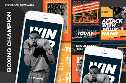 Boxing Champion Instagram Templates, a Social Media Template by Azruca