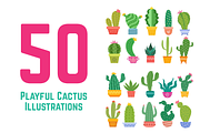 50 Playful Cactus Illustrations, a Graphic by judayartworks (Thumbnail 1 of 6)