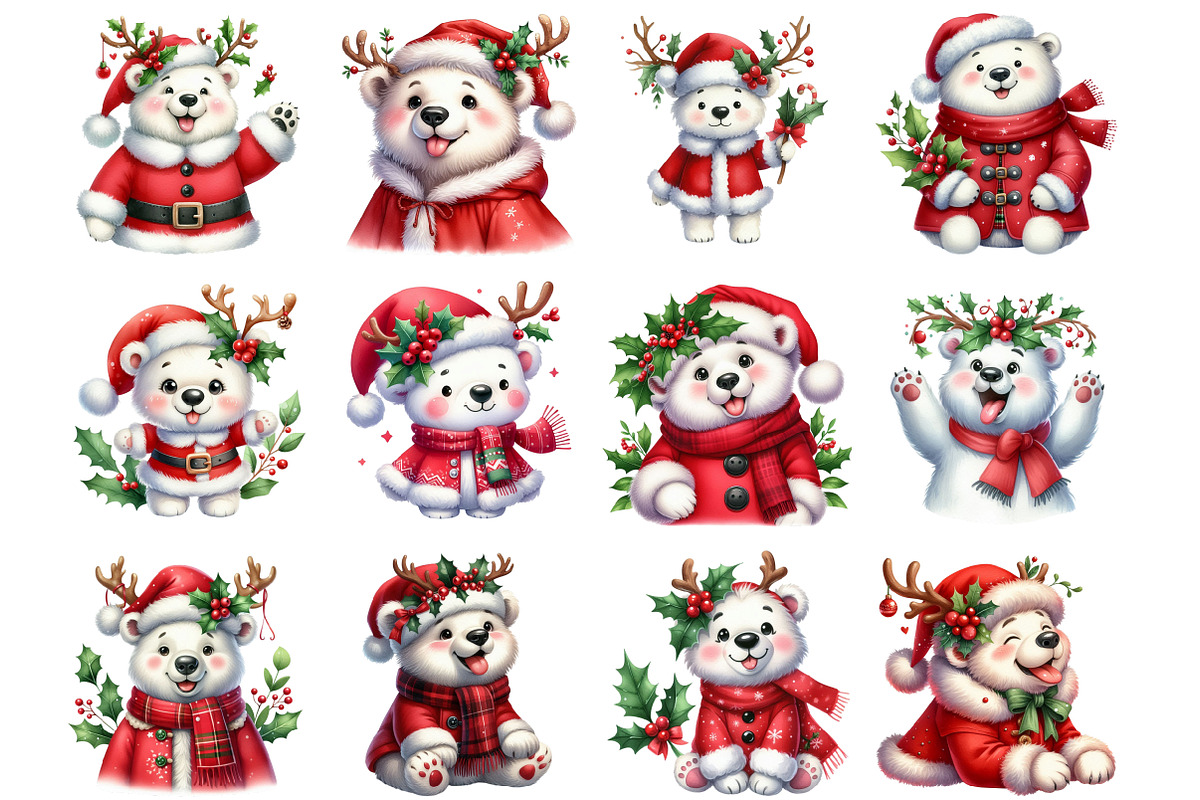Christmas Polar Bear, an Illustration by Design Market (Photo 4 of 4)