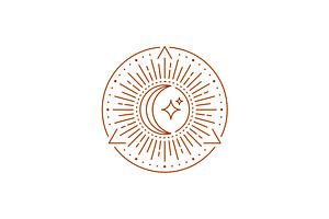 Triangle Moon and Star Logo, a Branding & Logo Template by Buqancreative