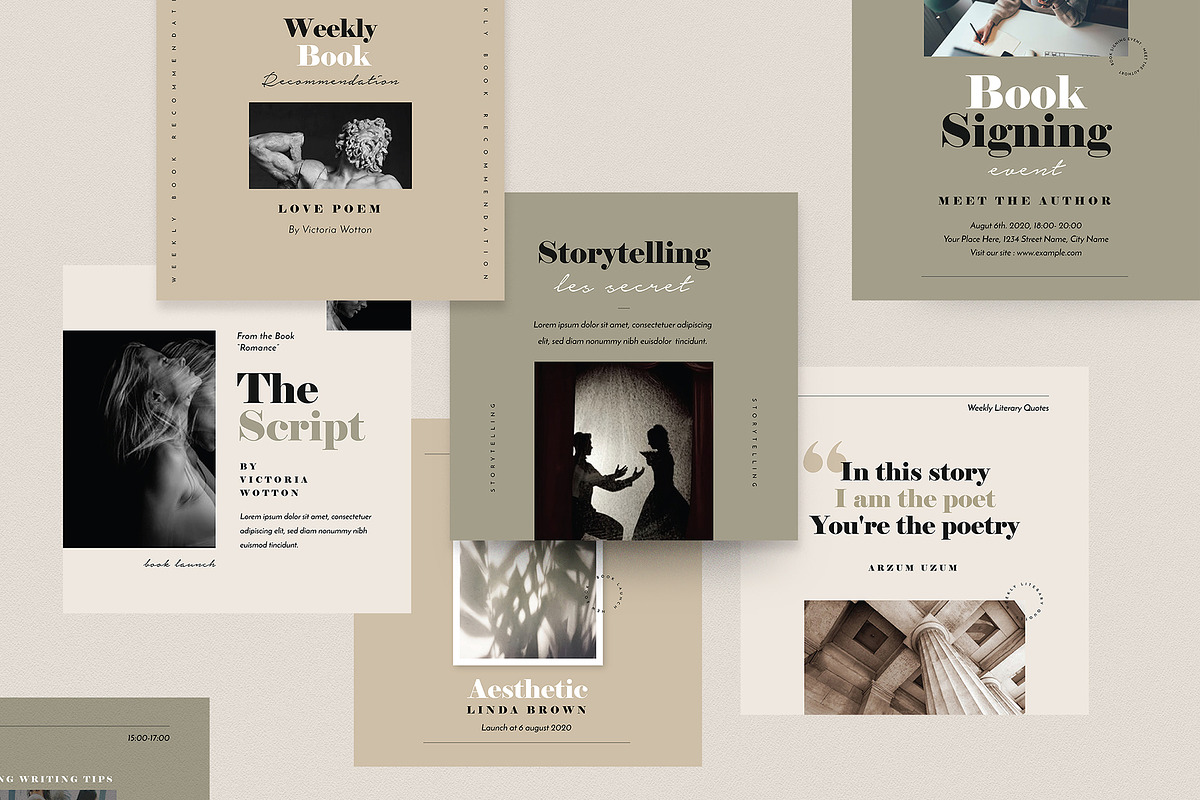 Writers Social Media Pack, a Social Media Template by Vynetta (Photo 2 of 8)