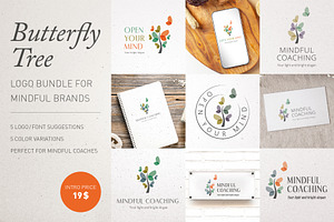 Butterfly Tree: Coaching Logo Bundle, a Branding & Logo Template by Elibee