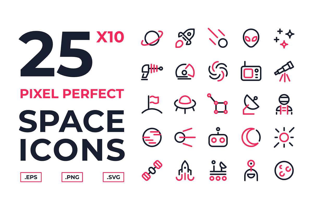 Space icons, an Outline Icon by Ruslan Babkin (Photo 1 of 11)