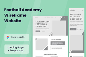 Soccer Academy Wireframe Website