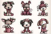 Whimsical Christmas Fluffy Dogs, an Illustration by Dream Creation (Thumbnail 4 of 6)