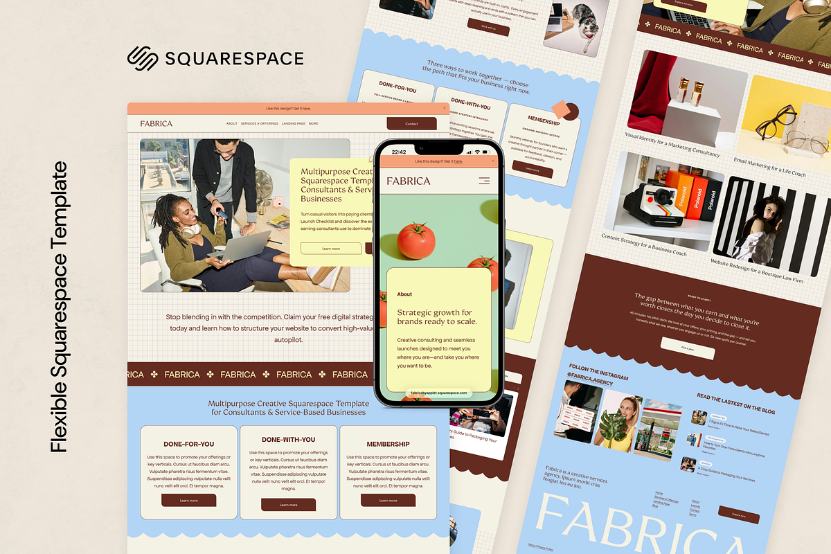Squarespace Template: Fabrica, a Squarespace Template by Applet Studio (Photo 1 of 6)