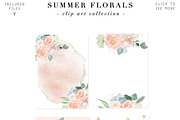 Summer Floral Peony Roses Clipart, a Background Graphic by Essem Creatives (Thumbnail 3 of 5)