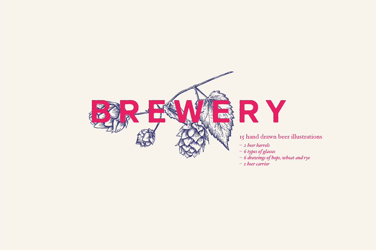 15 hand drawn beer illustrations, a Graphic by dicreate (Photo 1 of 6)