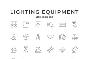 Set line icons of lighting equipment, an Outline Icon by motorama