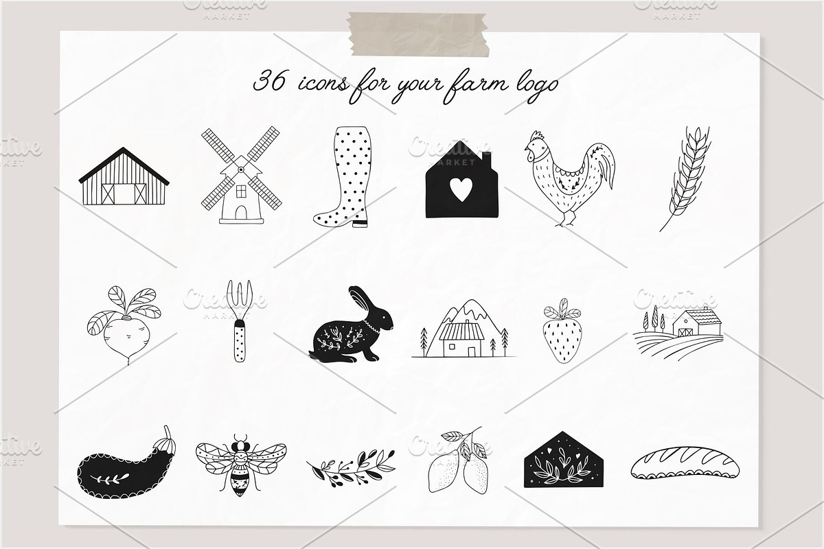 Farm love - premade logos set, a Branding & Logo Template by Alisovna (Photo 7 of 12)