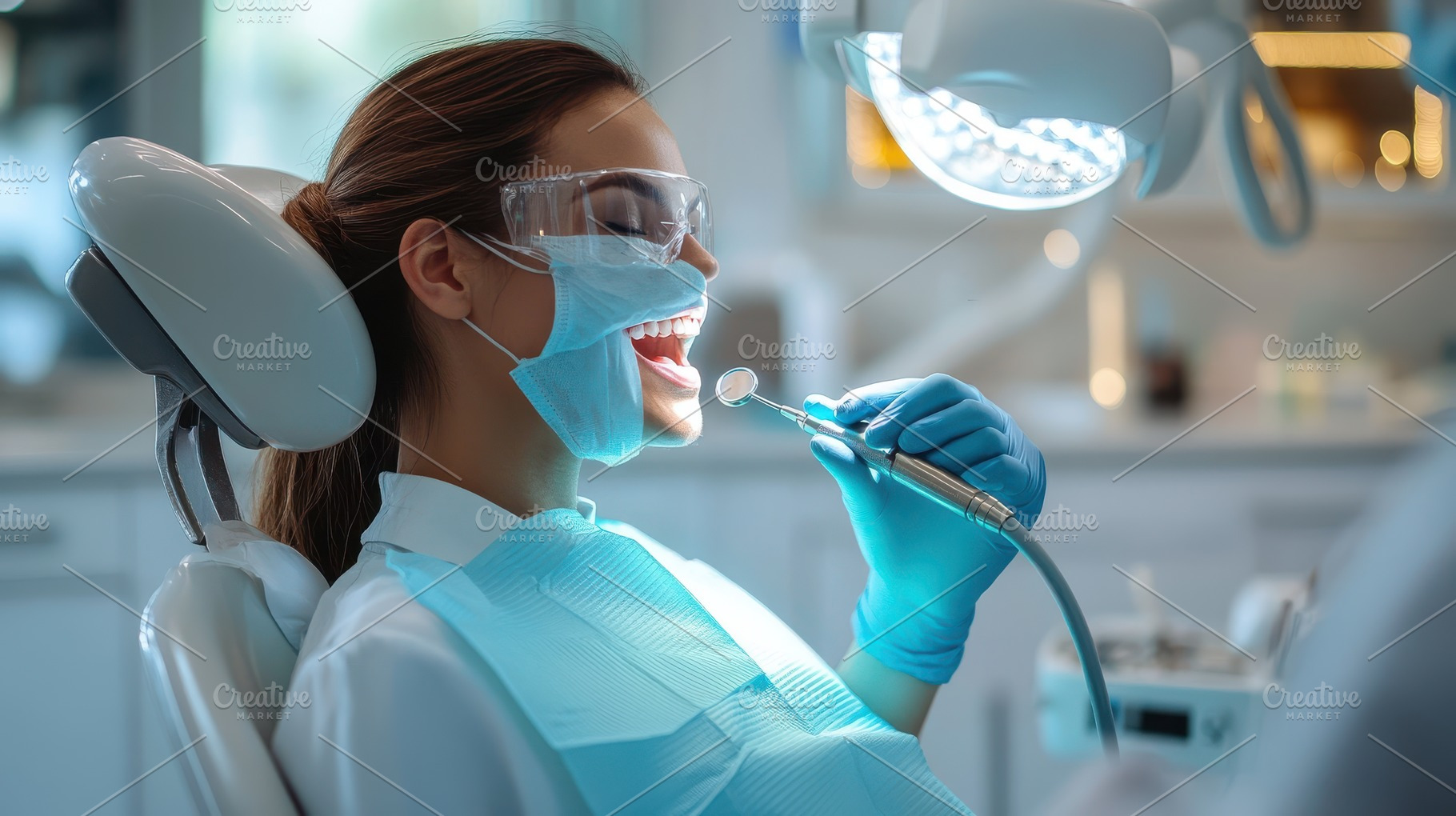 Dental Checkup: Young woman receivin, a Health & Medical Photo by Pixeness Studio