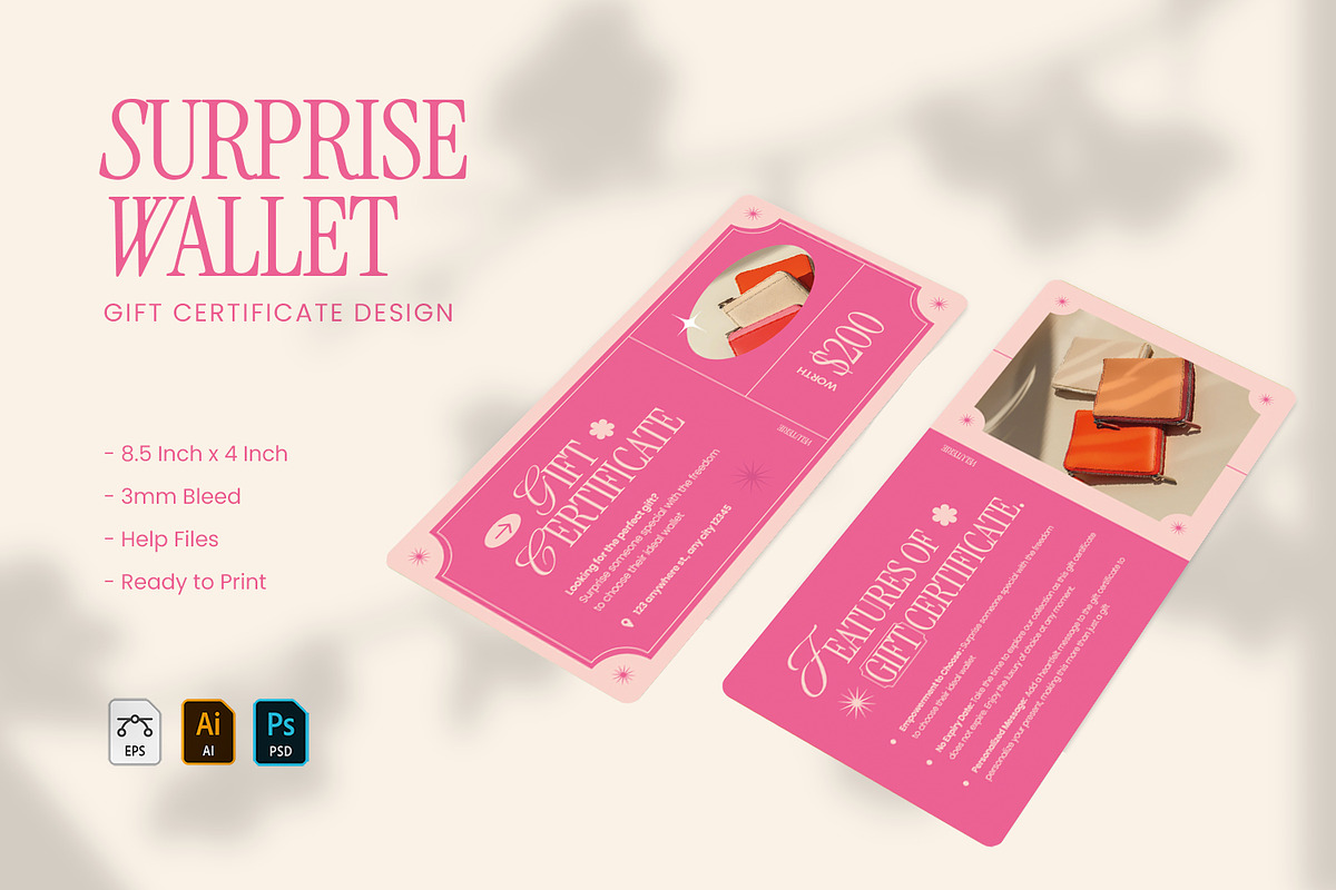 Surprise Wallet - Gift Certificate, a Print Template by VUNIRA (Photo 1 of 3)