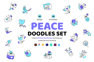 Animated Peace Doodle Icons, a Duotone Icon by Vectors Market