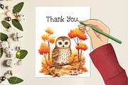 Autumn Owl Clipart Sublimation, an Illustration by Creative Art (Thumbnail 3 of 9)