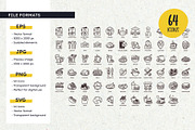 Food Restaurant Icon Set, an Outline Icon by insemar (Thumbnail 3 of 4)