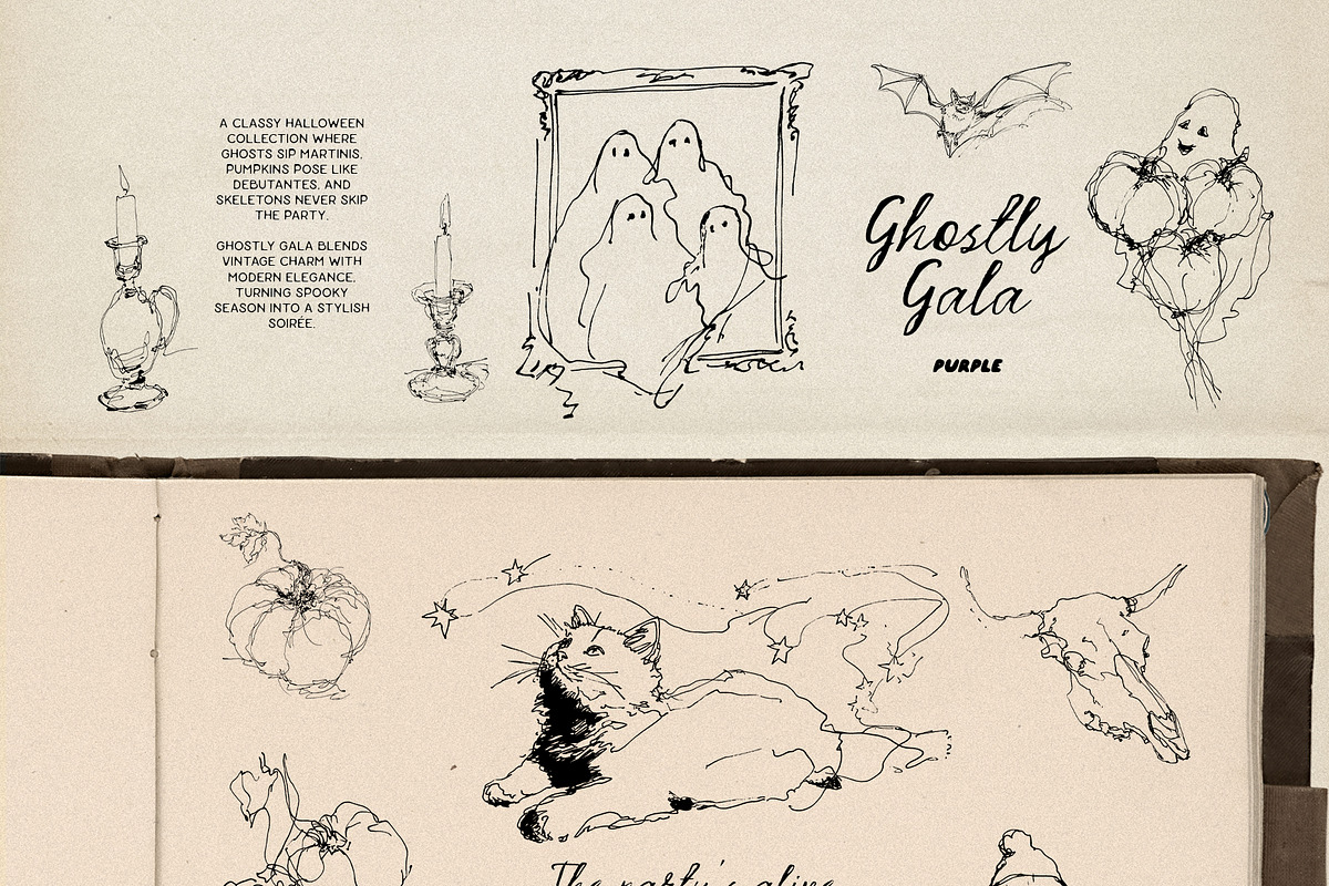 Ghostly Gala: Halloween Clipart, a Decorative Illustration by Purple (Photo 9 of 11)