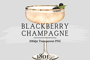 Blackberry Champagne Cocktail, an Illustration by 1801Prints (Thumbnail 1 of 4)