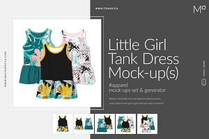 Little Girl Tank Dress Mock-ups Set